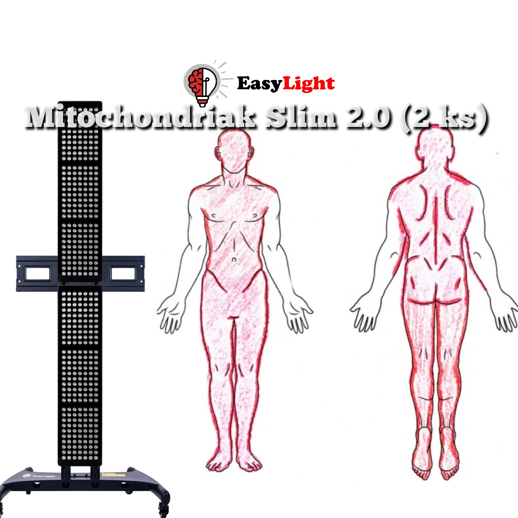 LED červený a infračervený panel Mitochondriak Slim 2.0 od EasyLight - Red Light Therapy, skladanie a syhcnronizácia (1)